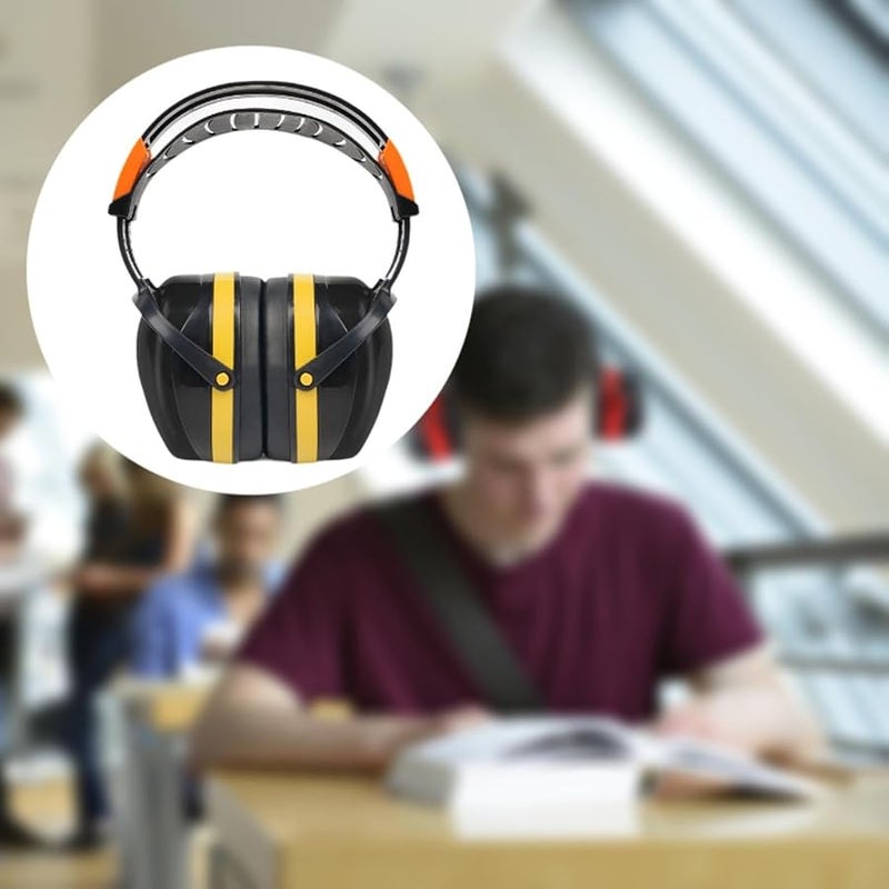 Yellow Noise Canceling Ear Muffs for Work Office Woodwork Home Hearing Protection - Image 5
